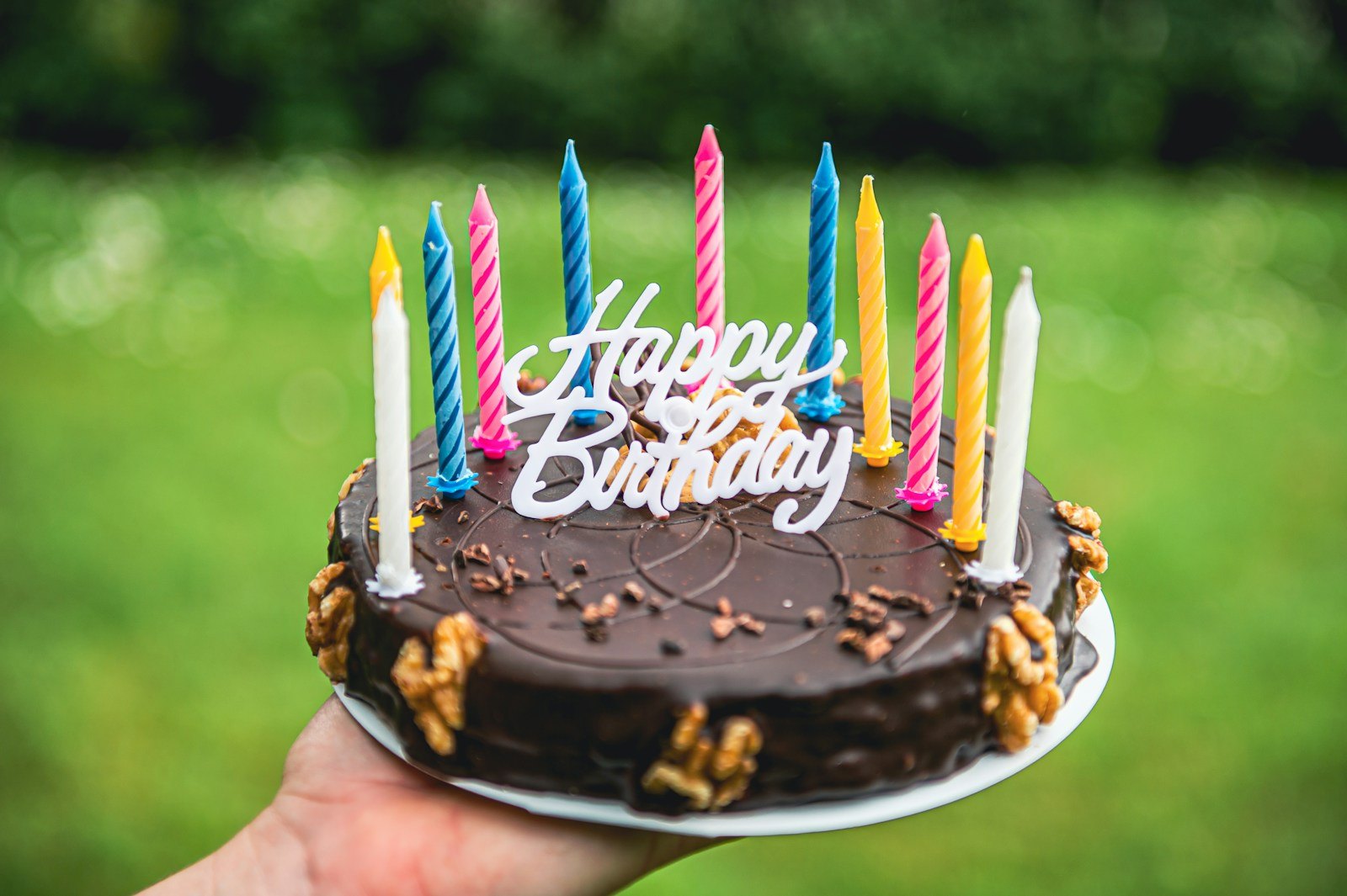 A birthday cake with candles