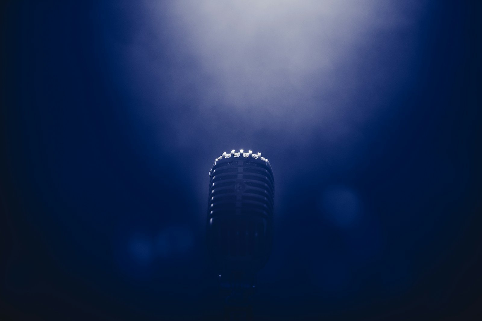 A microphone in a beam of light