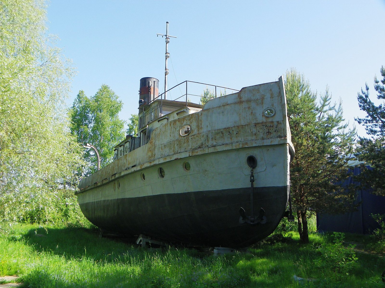 A steam tug on the open-air display at the Road of Life Museum