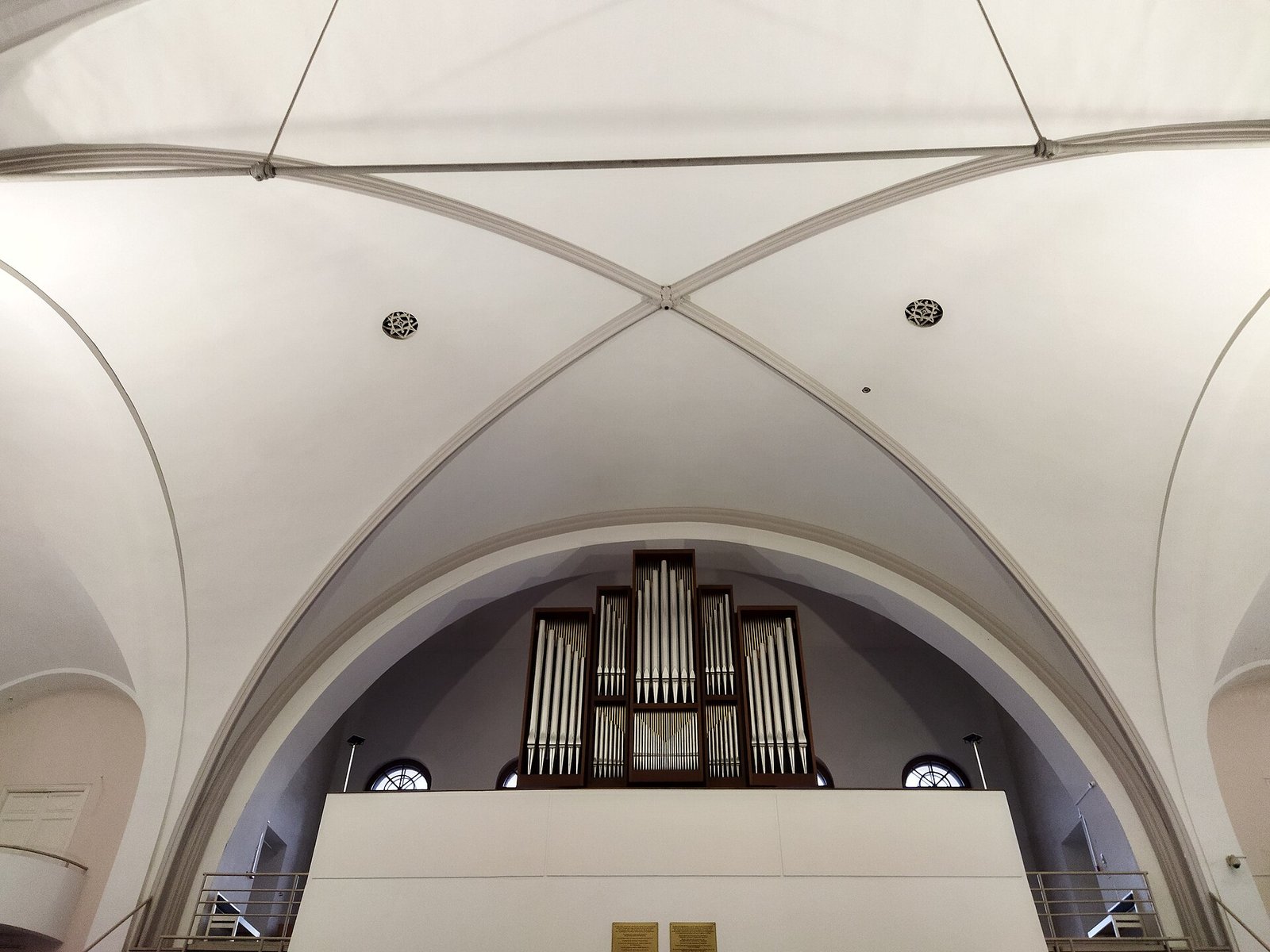 The large organ of Petrikirche in the gallery