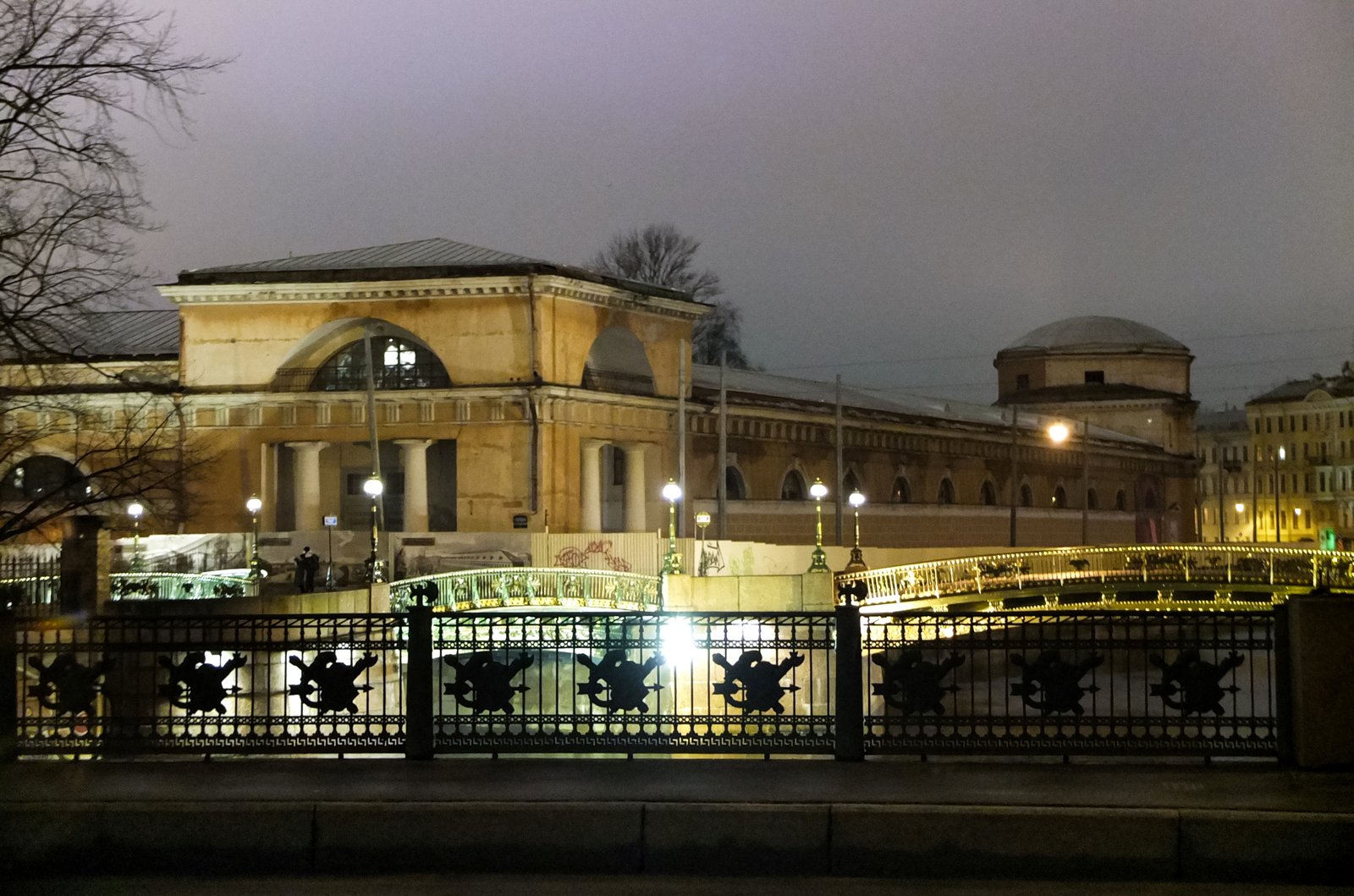 The Court Stables in the evening, seen from the Moika