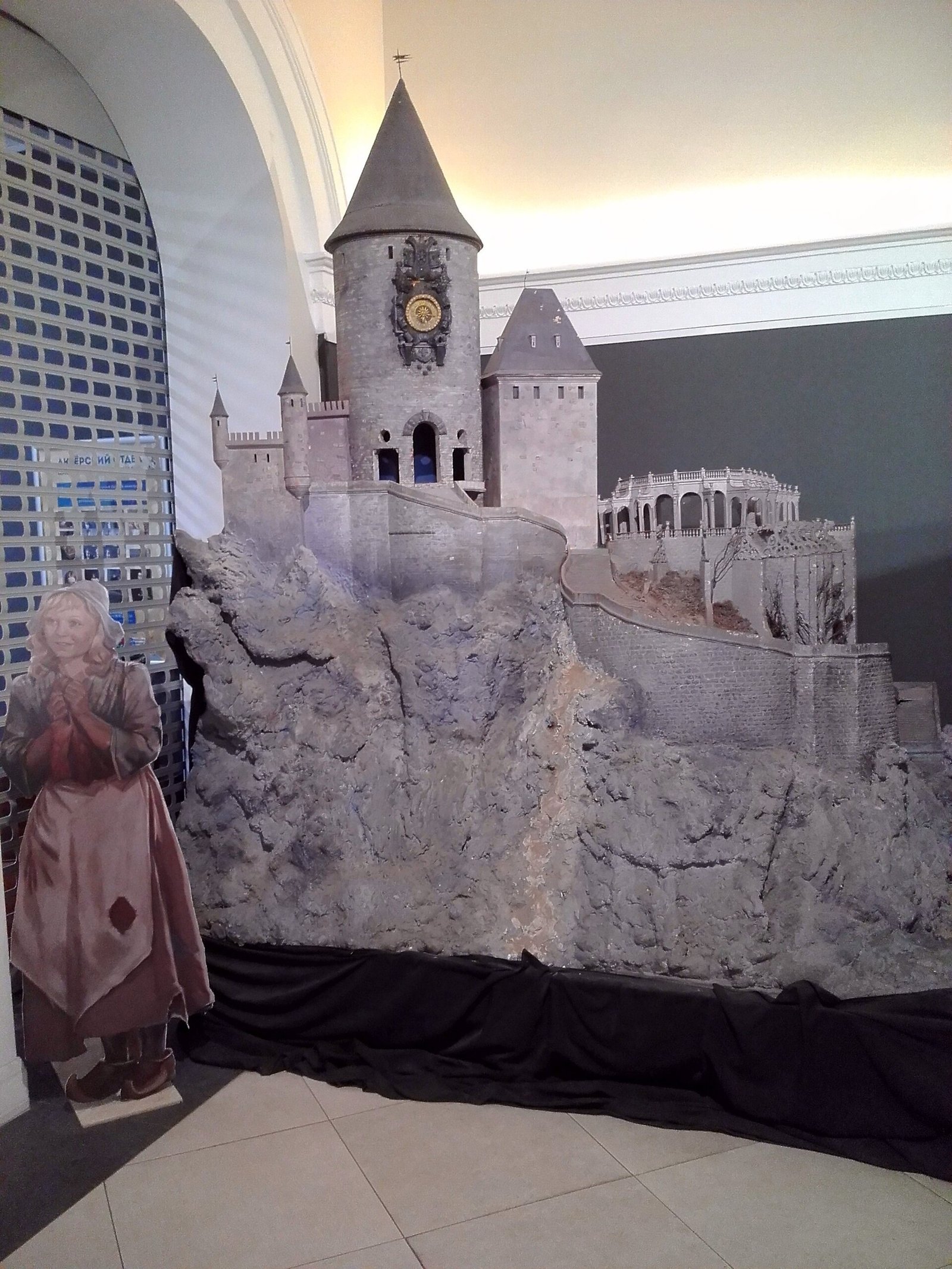 Scale model of a fairy-tale castle in the Lenfilm exhibition