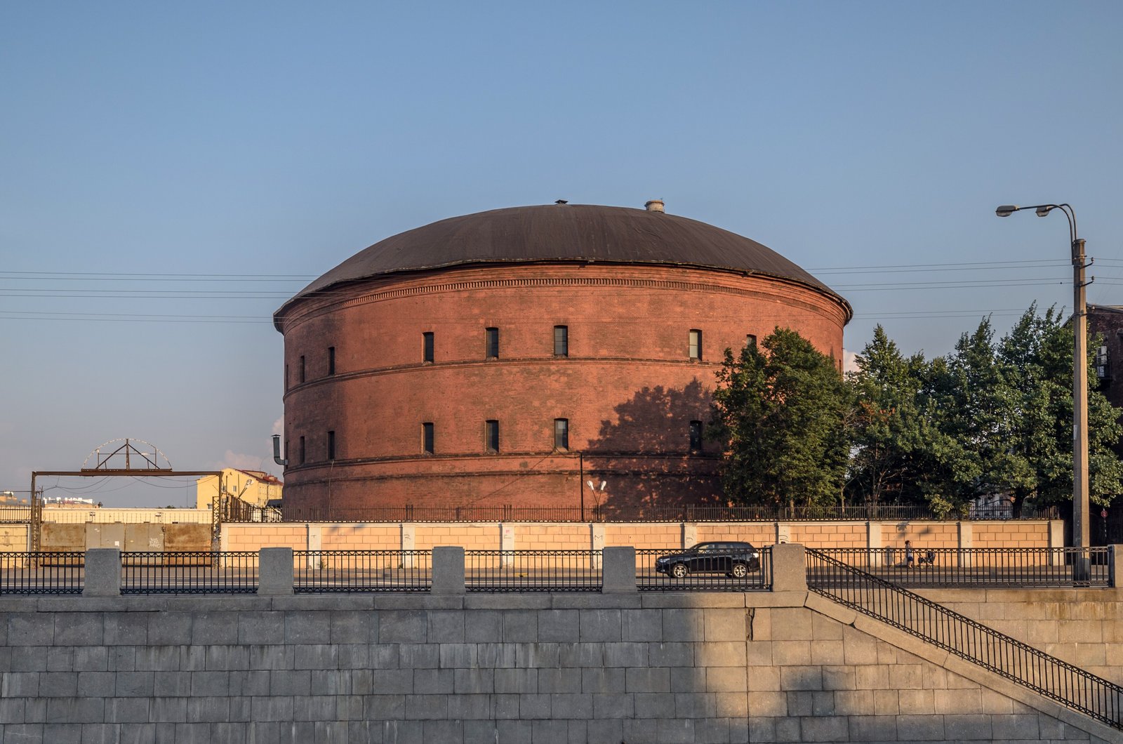 A gasholder on the Obvodny Canal Embankment