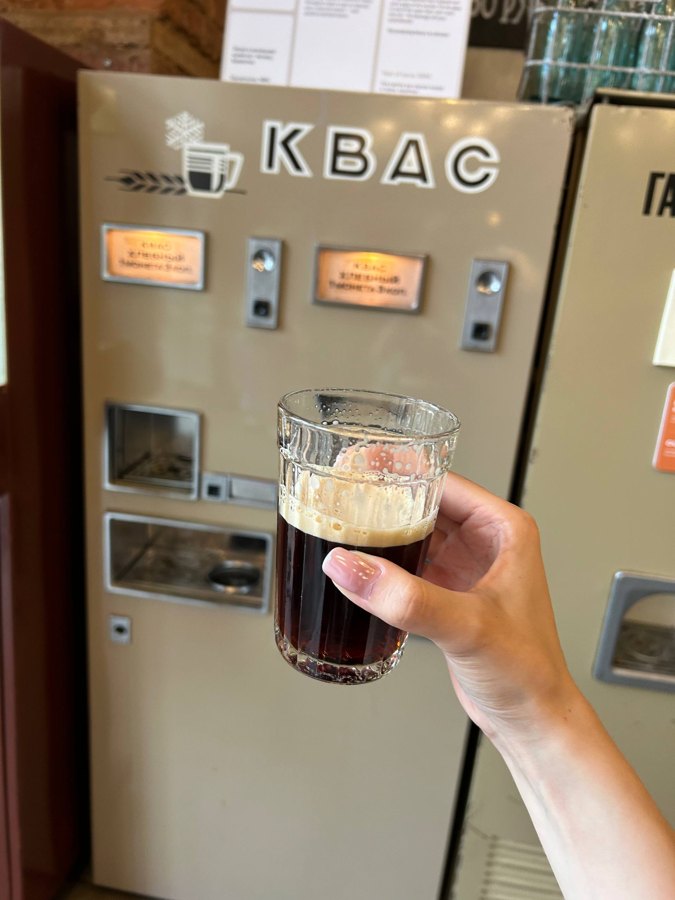A glass of soda from a Soviet vending machine