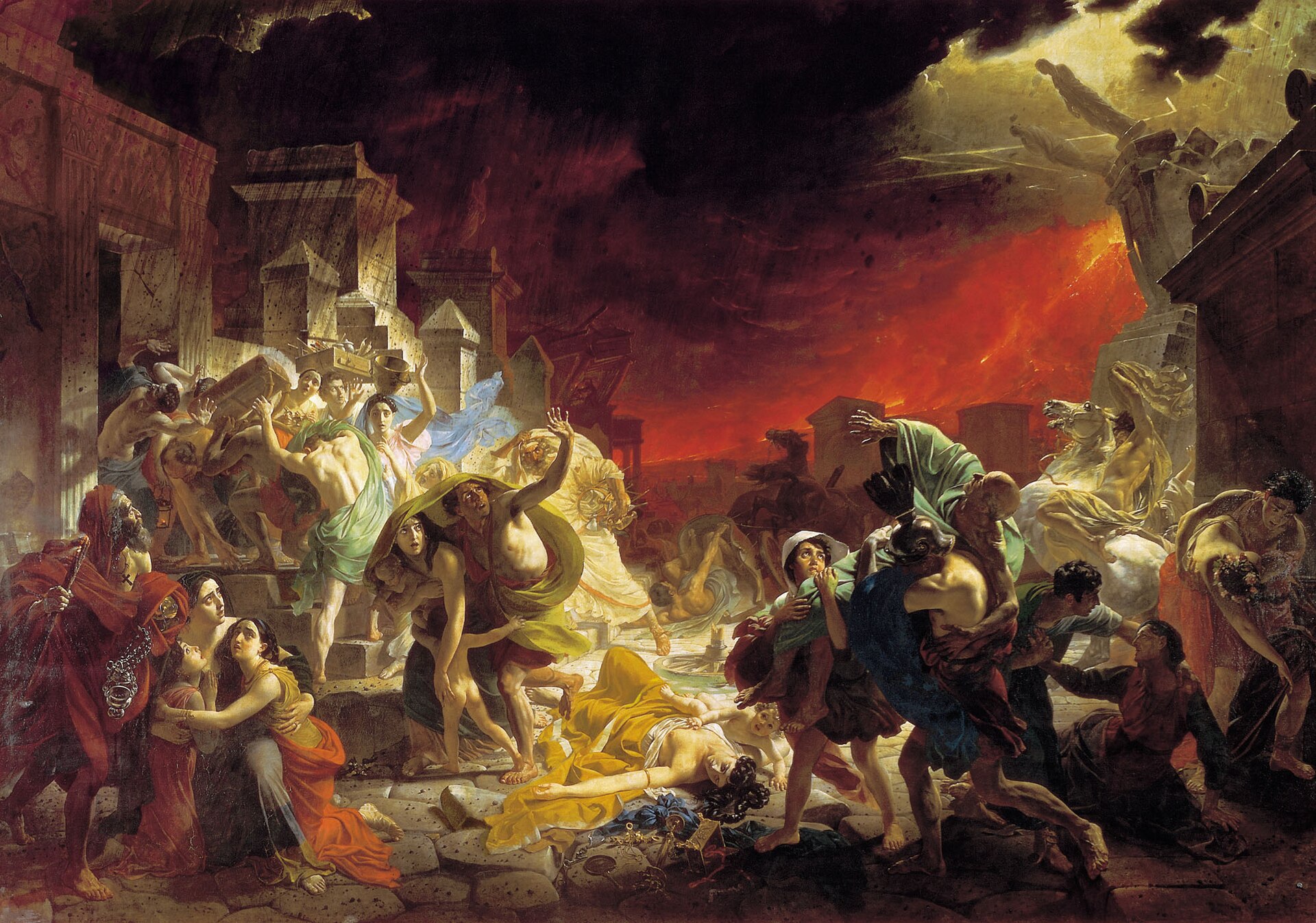 Karl Bryullov's "The Last Day of Pompeii", 1830–1833, the centrepiece of the Academic Rooms in the Mikhailovsky Palace