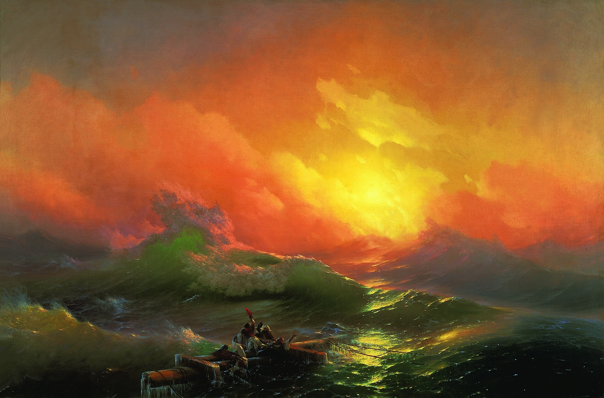 Ivan Aivazovsky's "The Ninth Wave", 1850, on show at the exhibition in the Benois Wing from 16 October