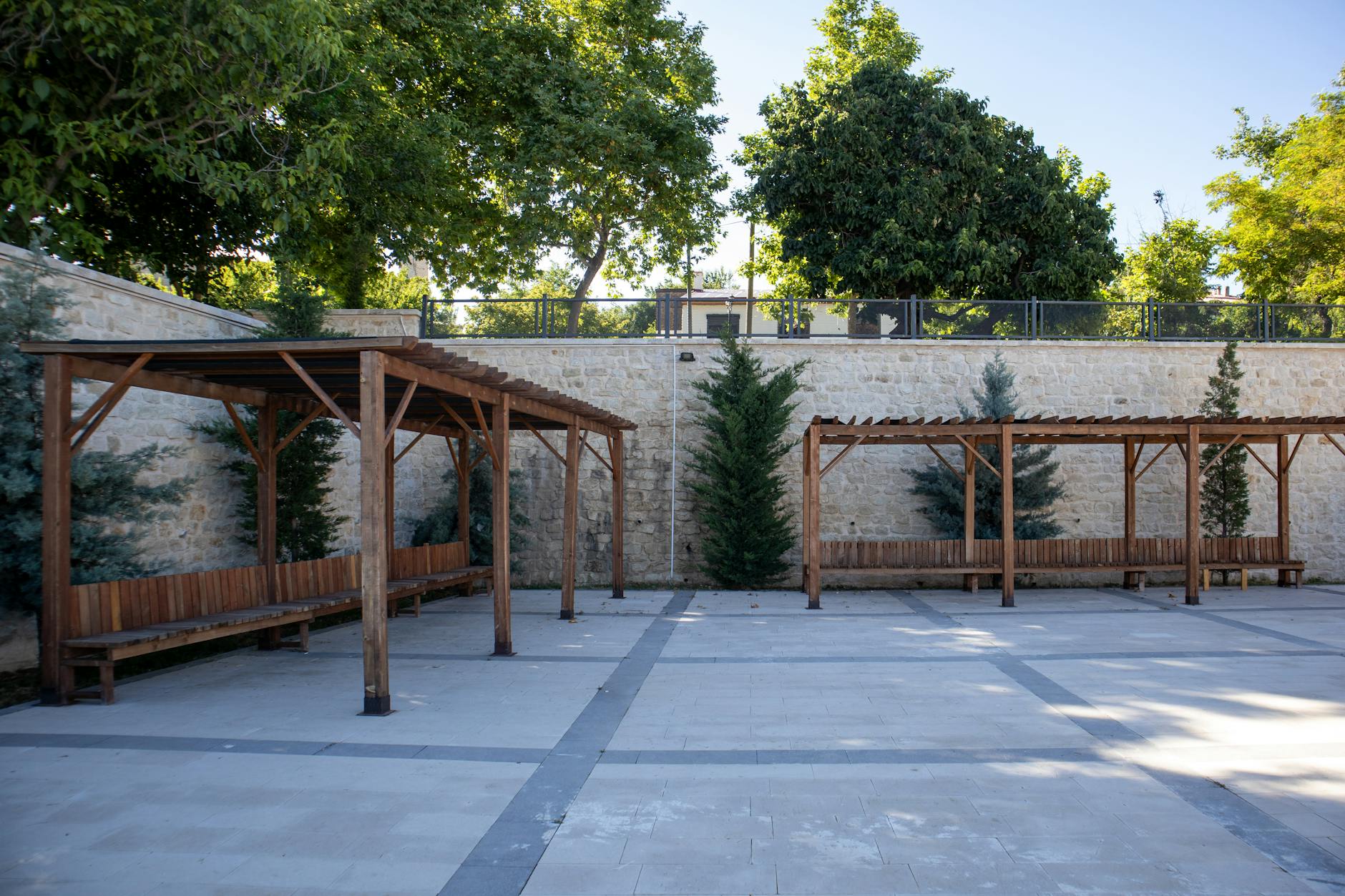 Add shade with pergolas, lattices, or shade sails