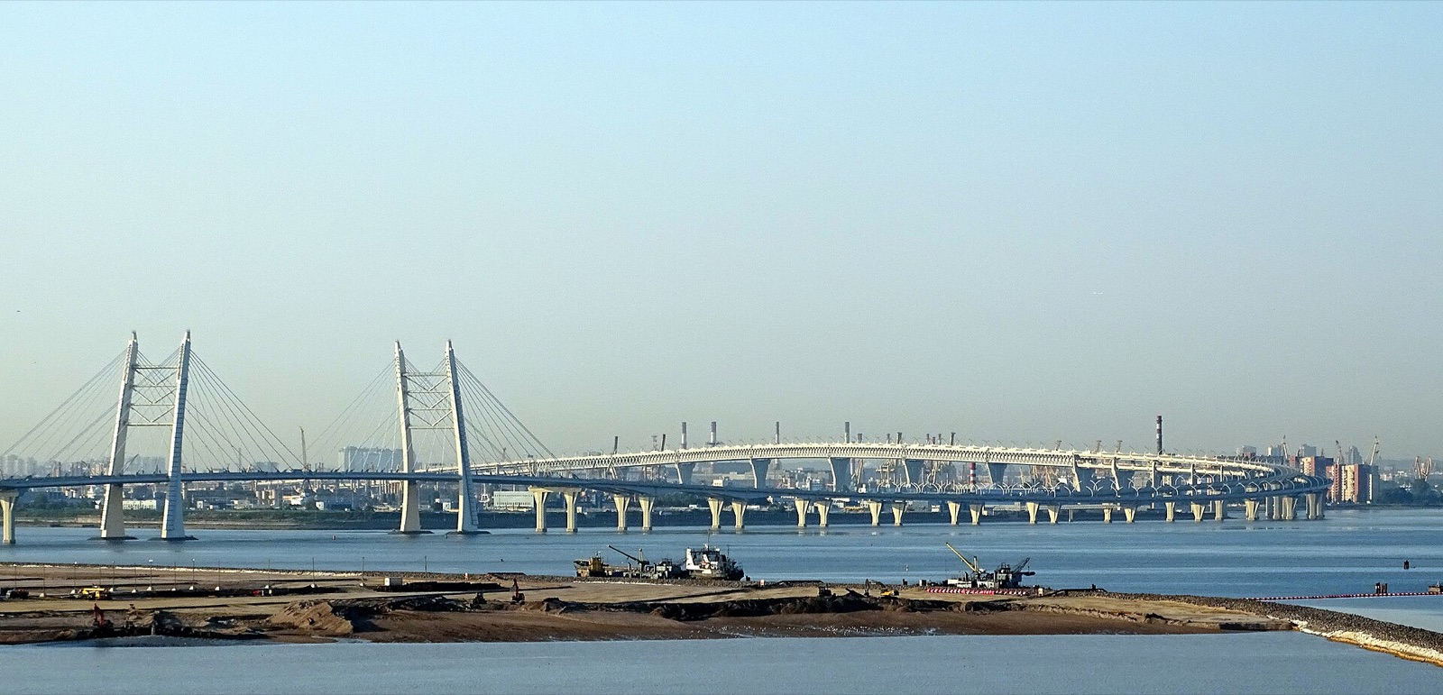 Cable-stayed bridge of the Western High-Speed Diameter over the Gulf of Finland